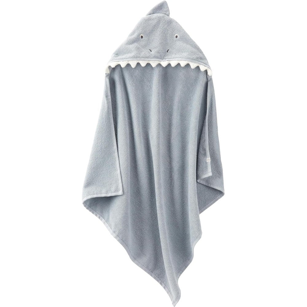 Little Planet by Carter's organic cotton baby shark towel front view