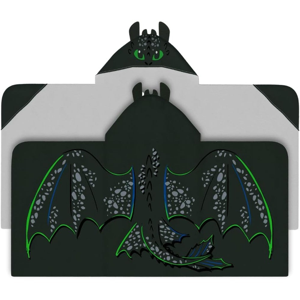 Franco How to Train Your Dragon Toothless hooded towel front view for kids