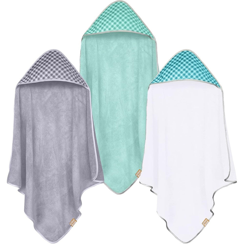Coral Dock 3 pack baby hooded towels front view