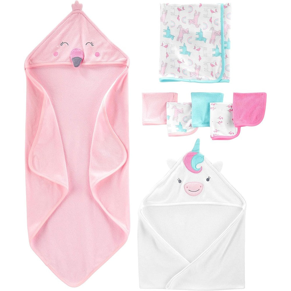 Simple Joys by Carter's baby girls 8-piece towel set front view