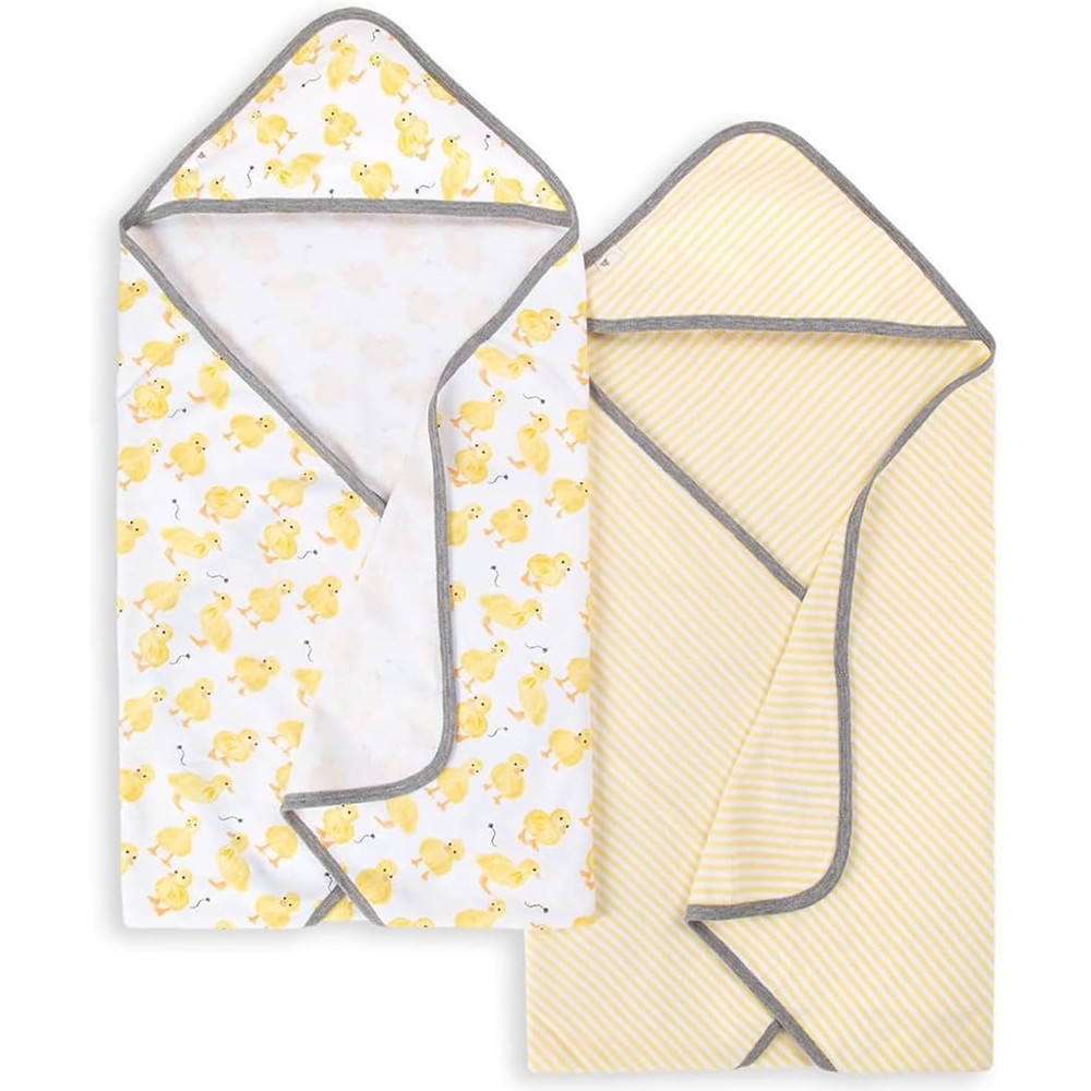 Burt's Bees Baby organic cotton hooded towel set front view