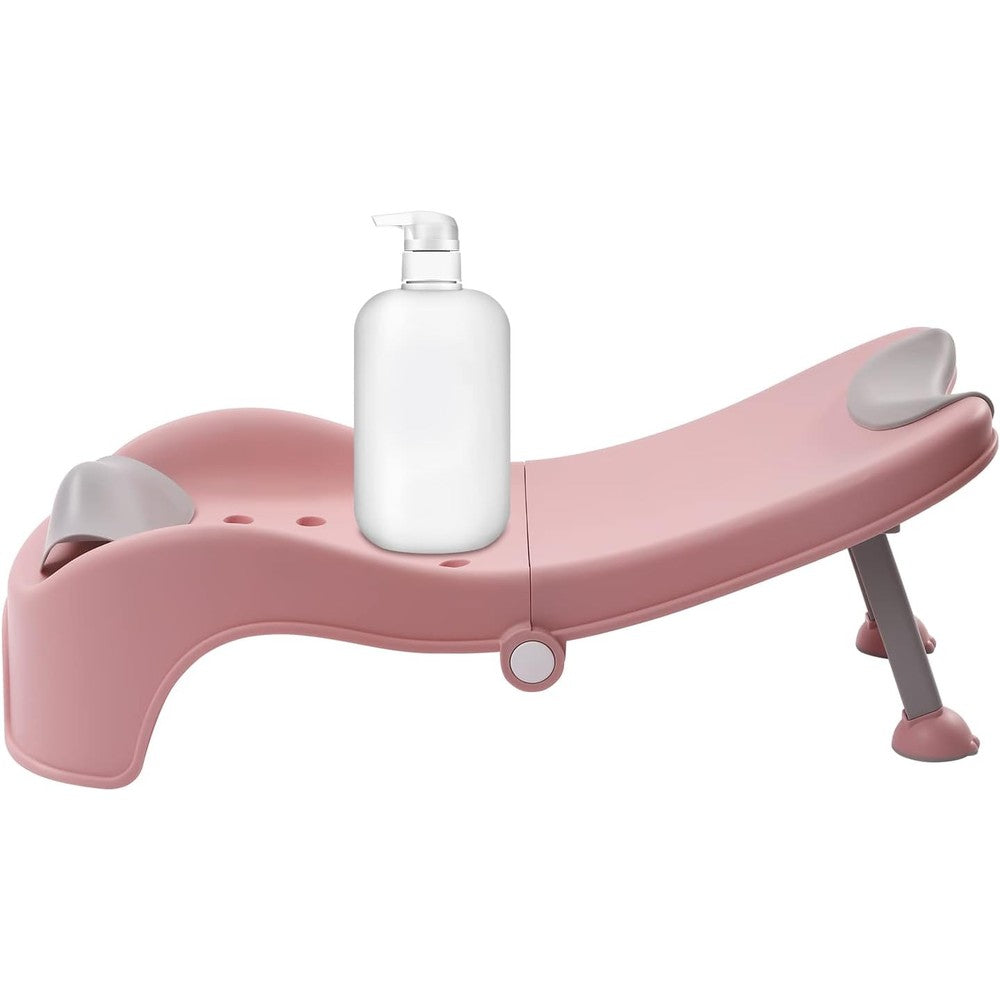 Deigehjre pink adjustable baby shampoo chair front view