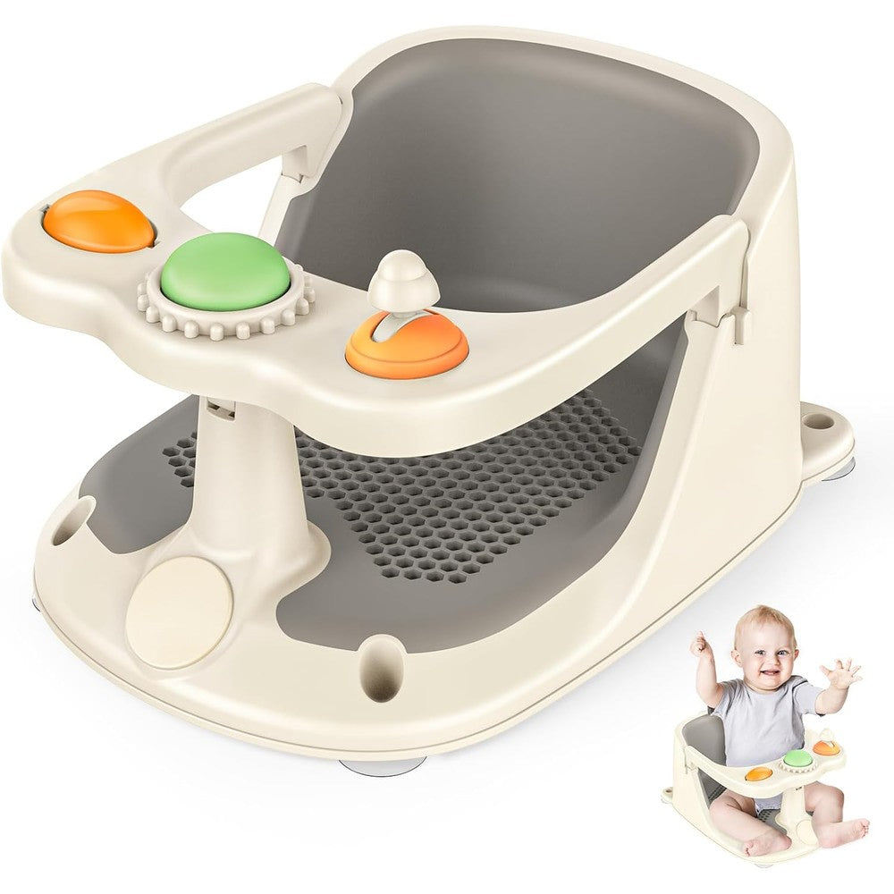 Zwrtu baby bath seat front view with toy bar