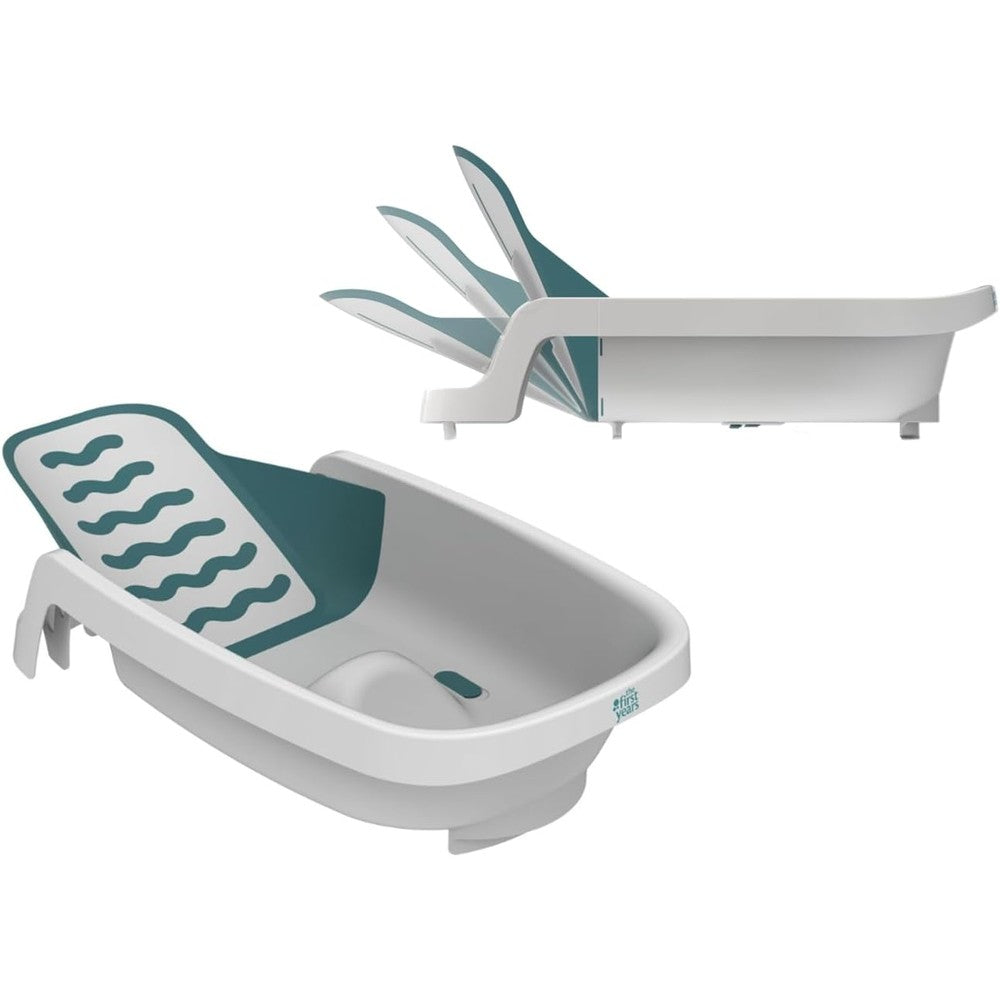 The First Years 4-in-1 Reclining Baby Bathtub front view for infants