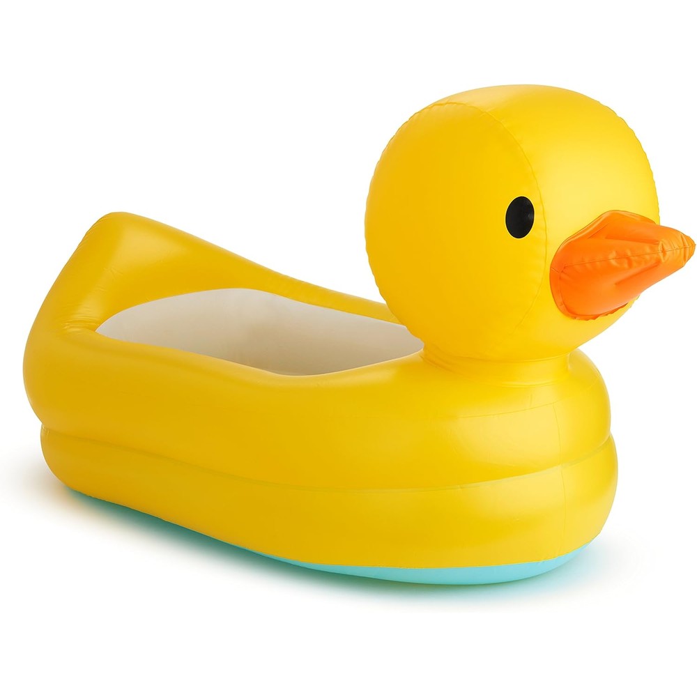 Munchkin White Hot Inflatable Safety Duck Tub front view yellow