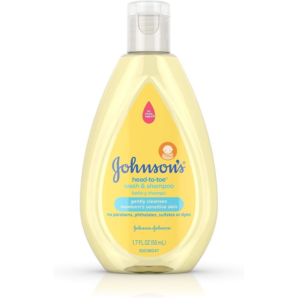 Johnson's Baby Head-to-Toe Wash and Shampoo front view travel size bottle