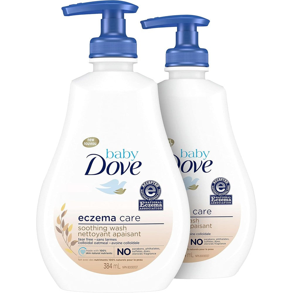 Baby Dove Soothing Baby Body Wash Eczema Care twin pack front view