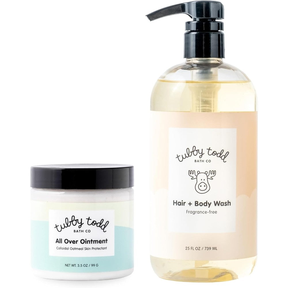 Tubby Todd Bath Co Baby Wash and All Over Ointment Eczema Set front view premium infant skincare pack