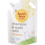 Burt's Bees Baby Shampoo and Baby Wash Refill front view of the original plant-based pouch.