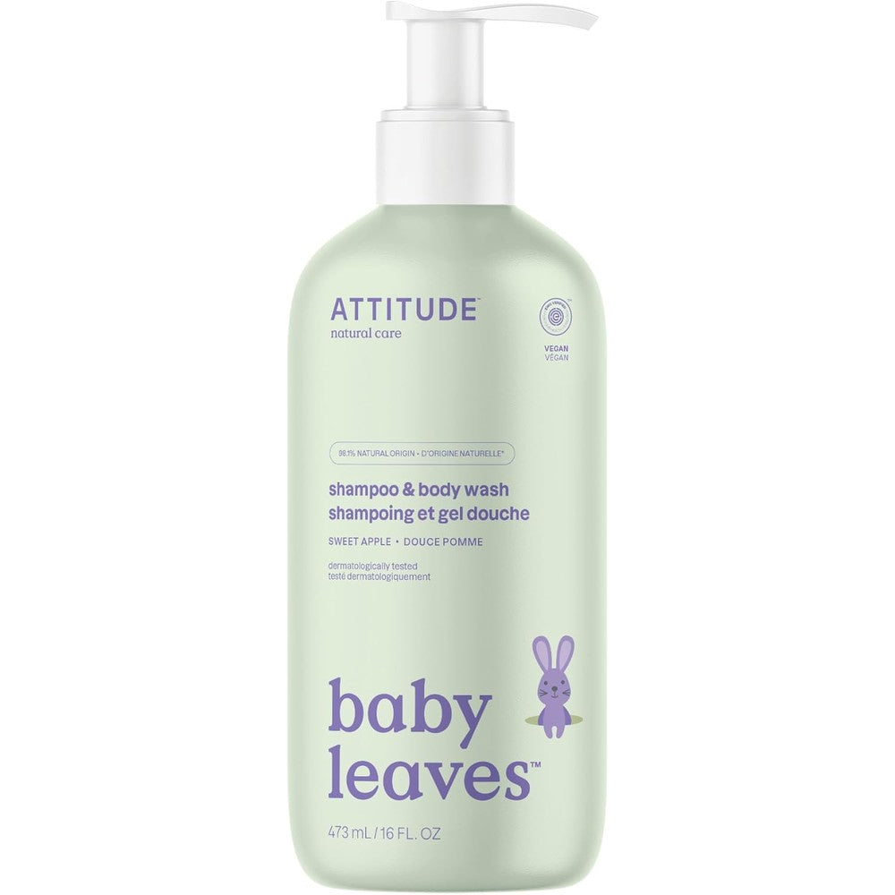 ATTITUDE Baby Leaves 2 in 1 Shampoo and Body Wash sweet apple front view