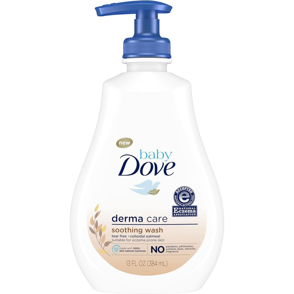 Baby Dove Derma Care Soothing Wash 13 Ounce front view bottle for baby eczema care
