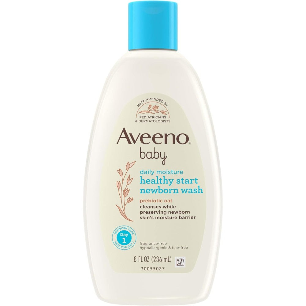 Aveeno Baby Healthy Start Nourishing Newborn Body Wash front view bottle