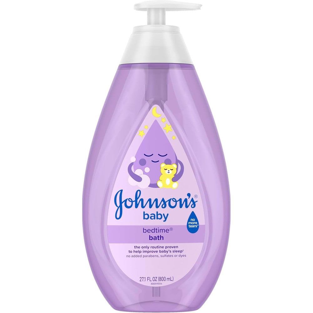 Johnson's Baby Bedtime Bath front view bottle showing NaturalCalm Aromas label.