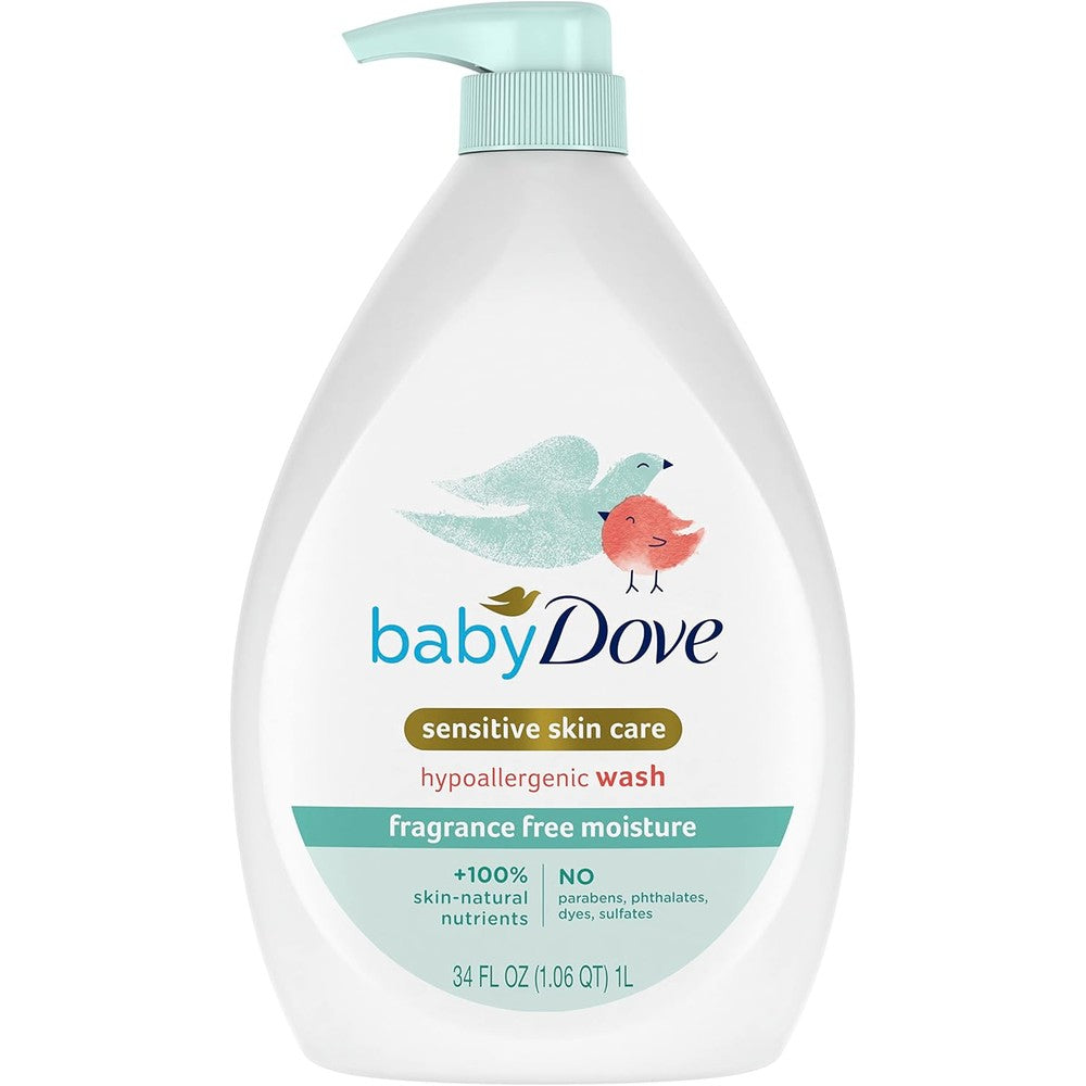 Baby Dove Sensitive Skin Care Baby Wash front view bottle