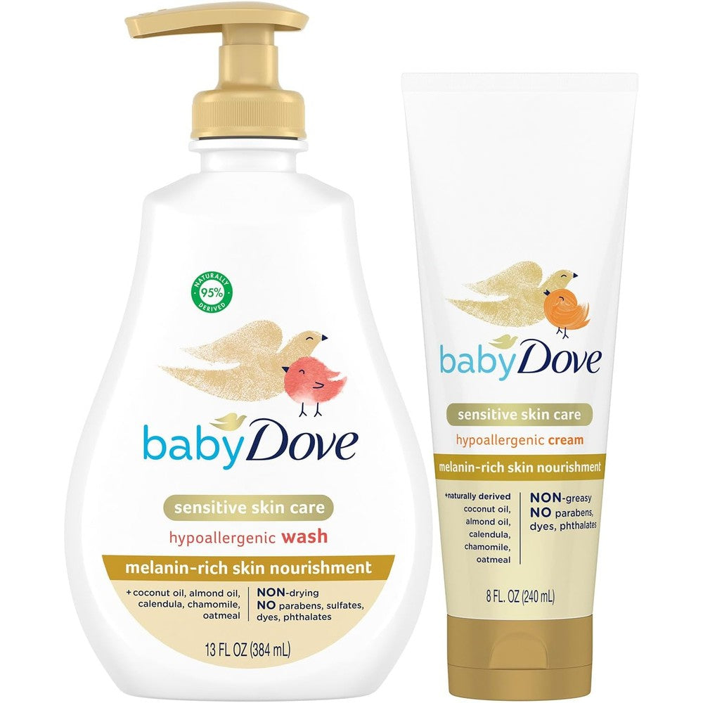 Baby Dove Melanin-Rich Skin Nourishment Hypoallergenic Wash front view bottle