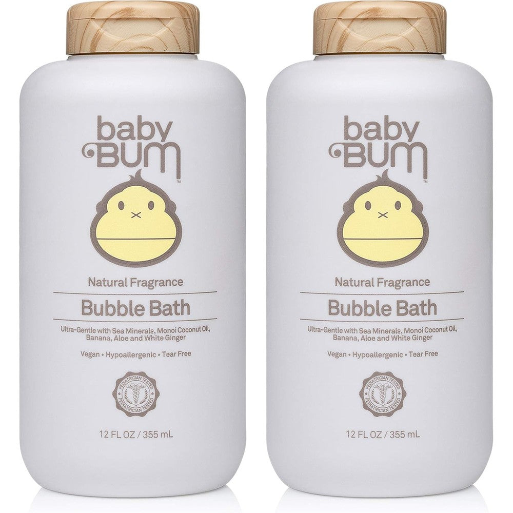 Sun Bum Baby Bum Bubble Bath front view 12 fluid ounce bottles
