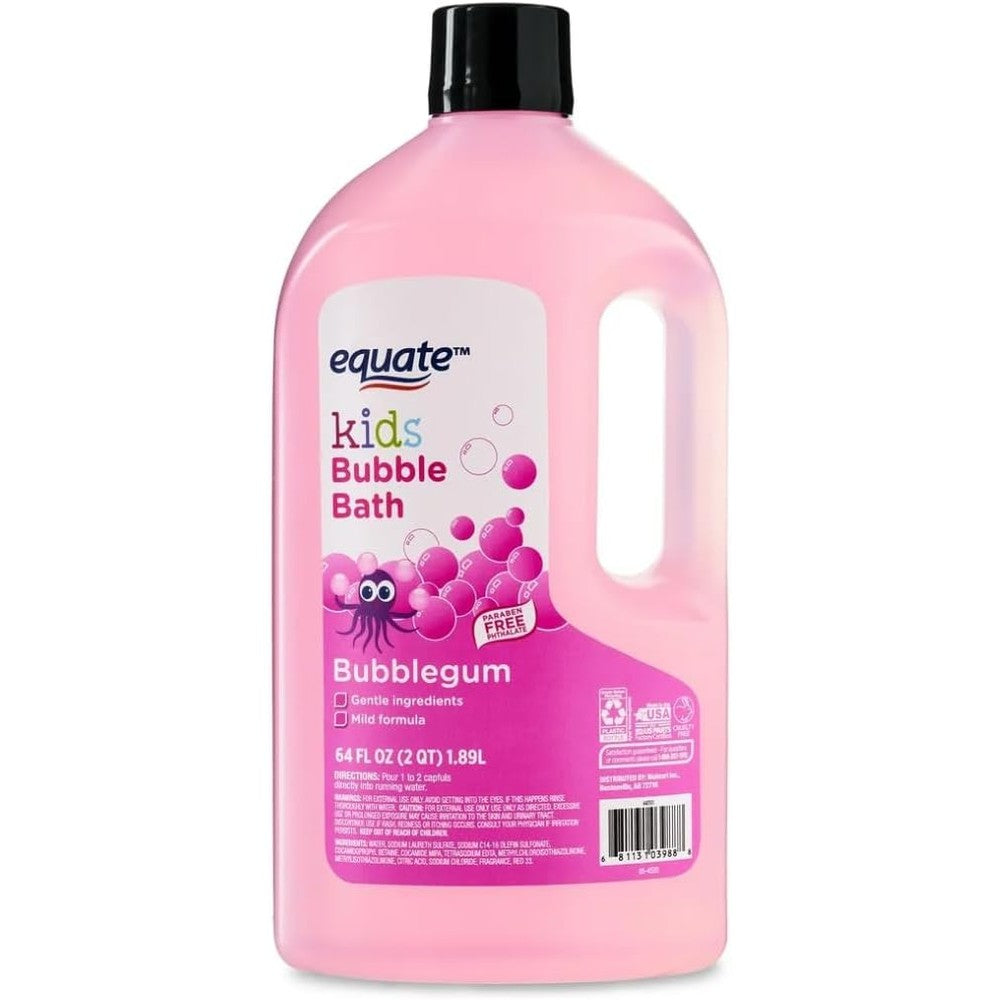 Equate Kids Bubble Bath Bubblegum Scent 64 Fluid Ounce front view