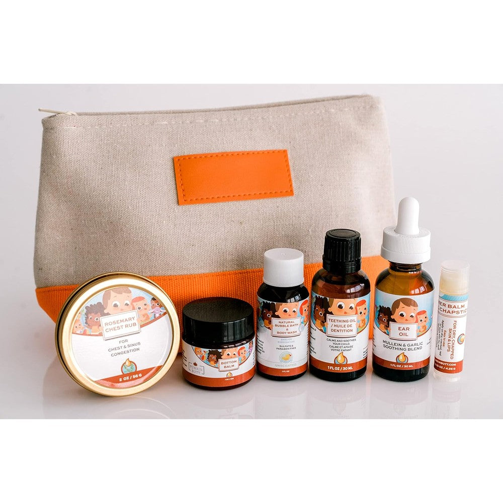 Punkin Butt Gift Bag Set front view including all seven baby care products.