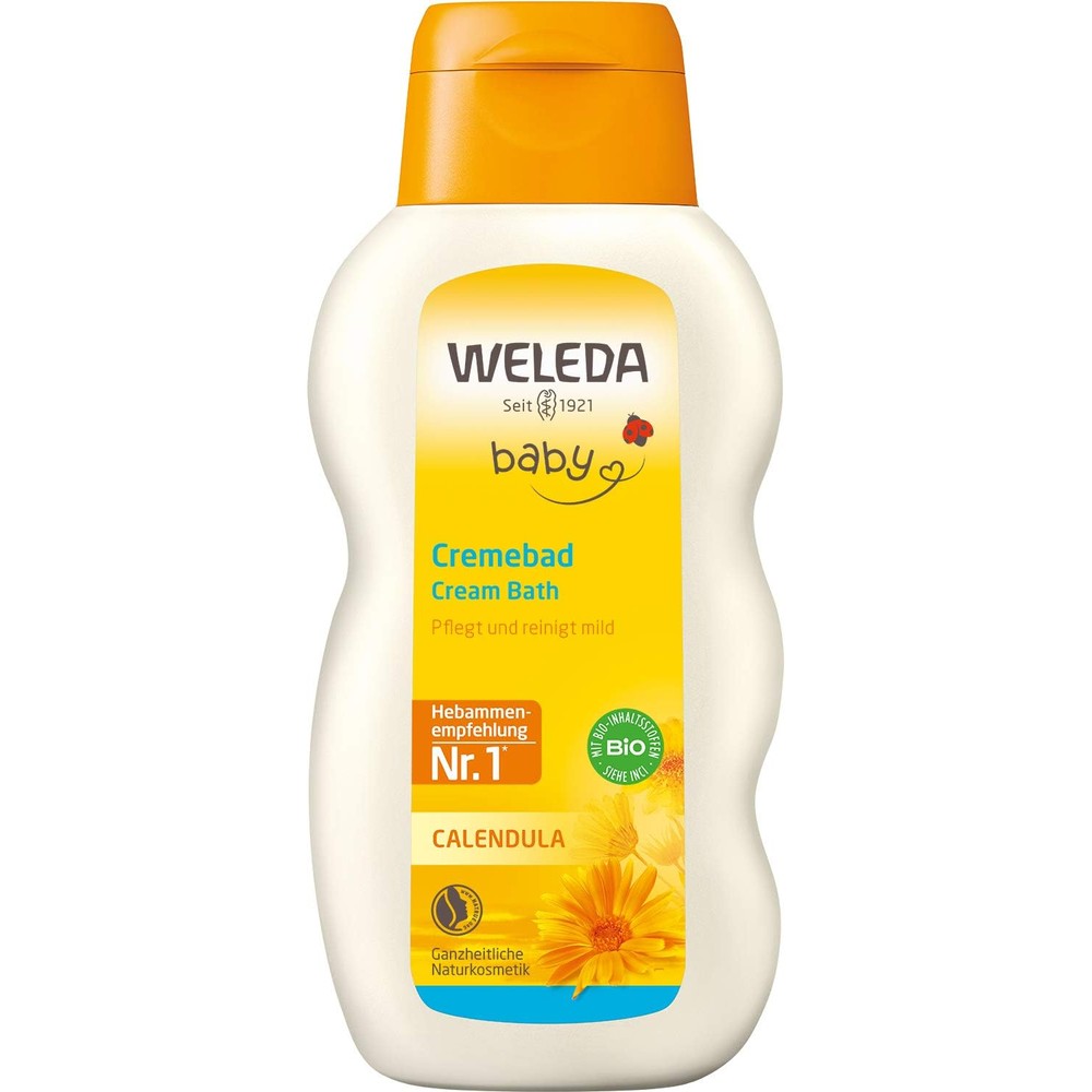Weleda Calendula Baby Cream Bath front view bottle 6.8 Fluid Ounce