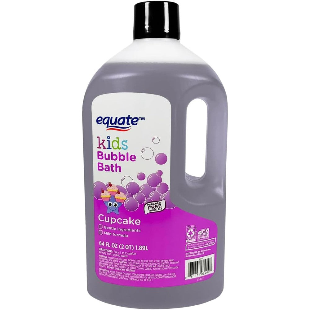 Equate Kids Bubble Bath Cupcake Scent 64 Fluid Ounce front view