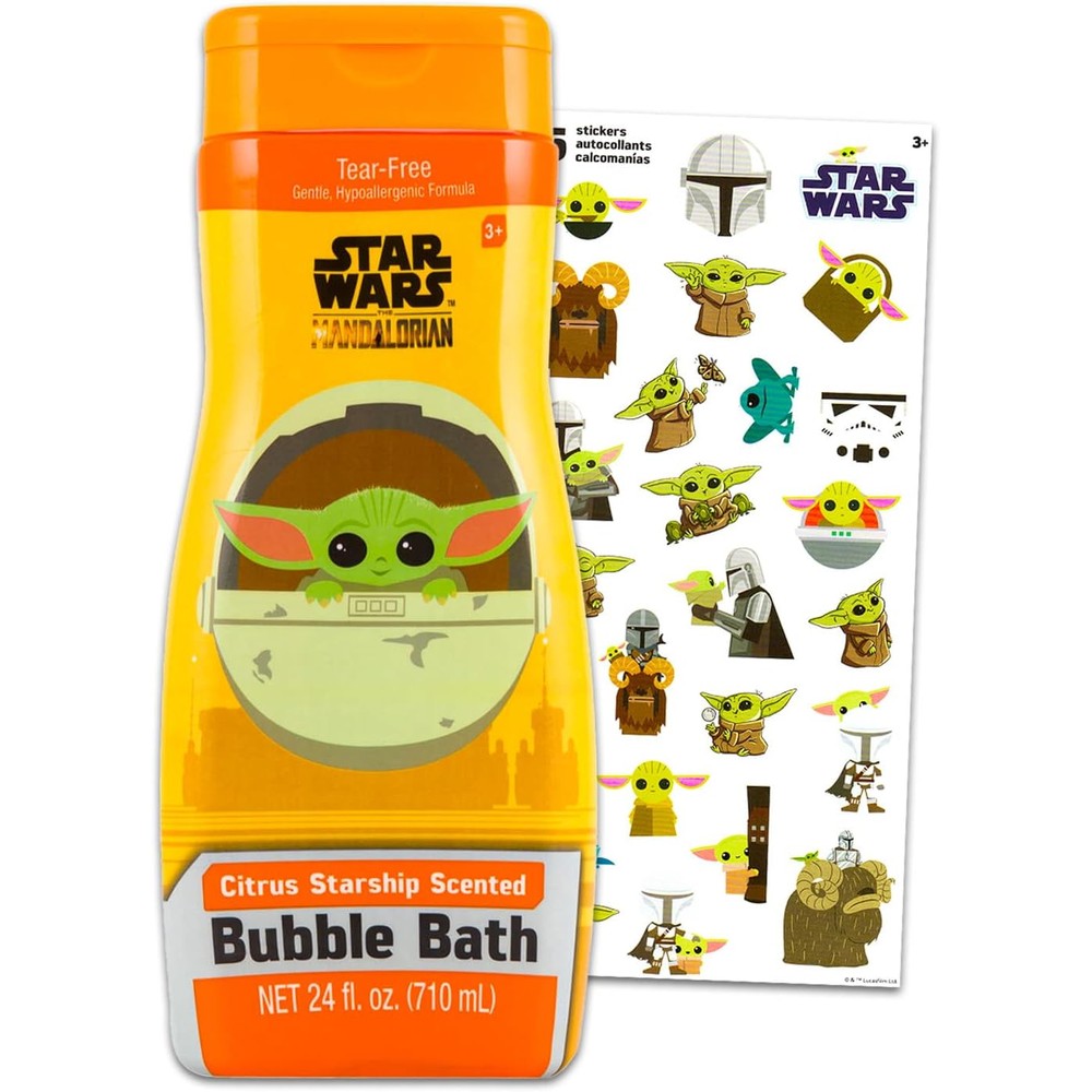 Star Wars The Mandalorian Baby Yoda bubble bath bottle front view