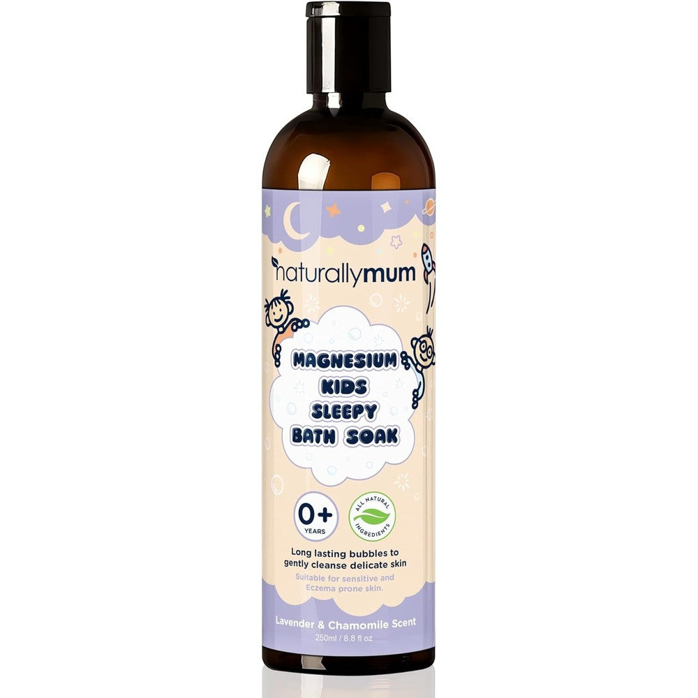NaturallyMum Kids Magnesium Sleepy Bath Soak front view bottle