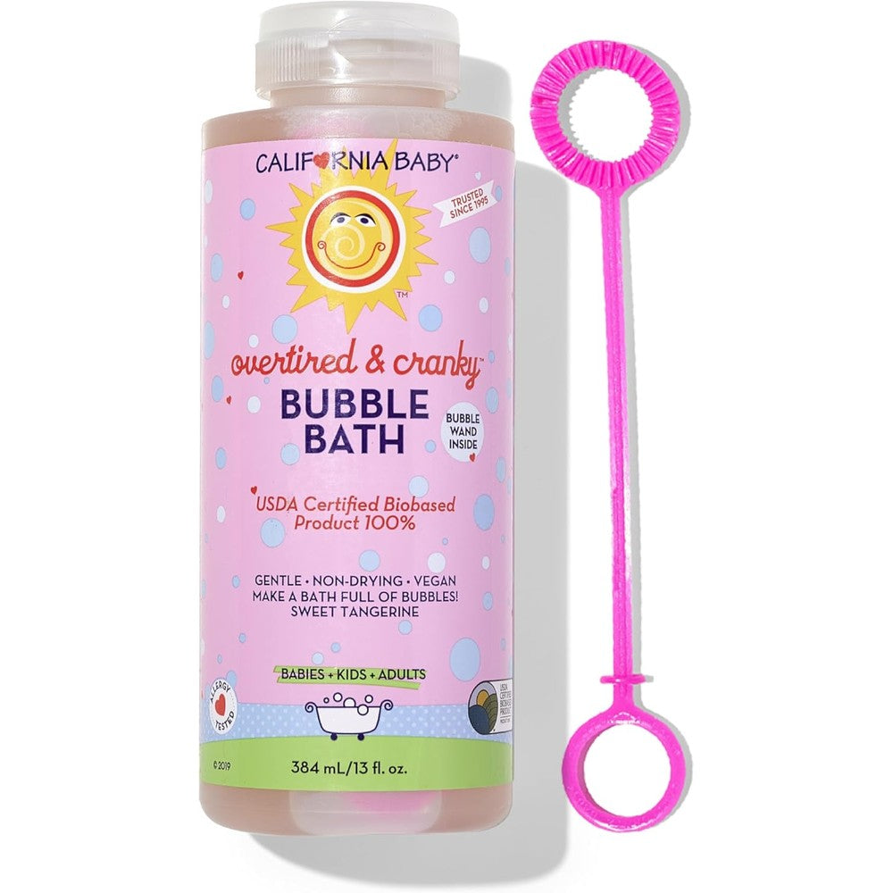 California Baby Overtired and Cranky Bubble Bath front view bottle