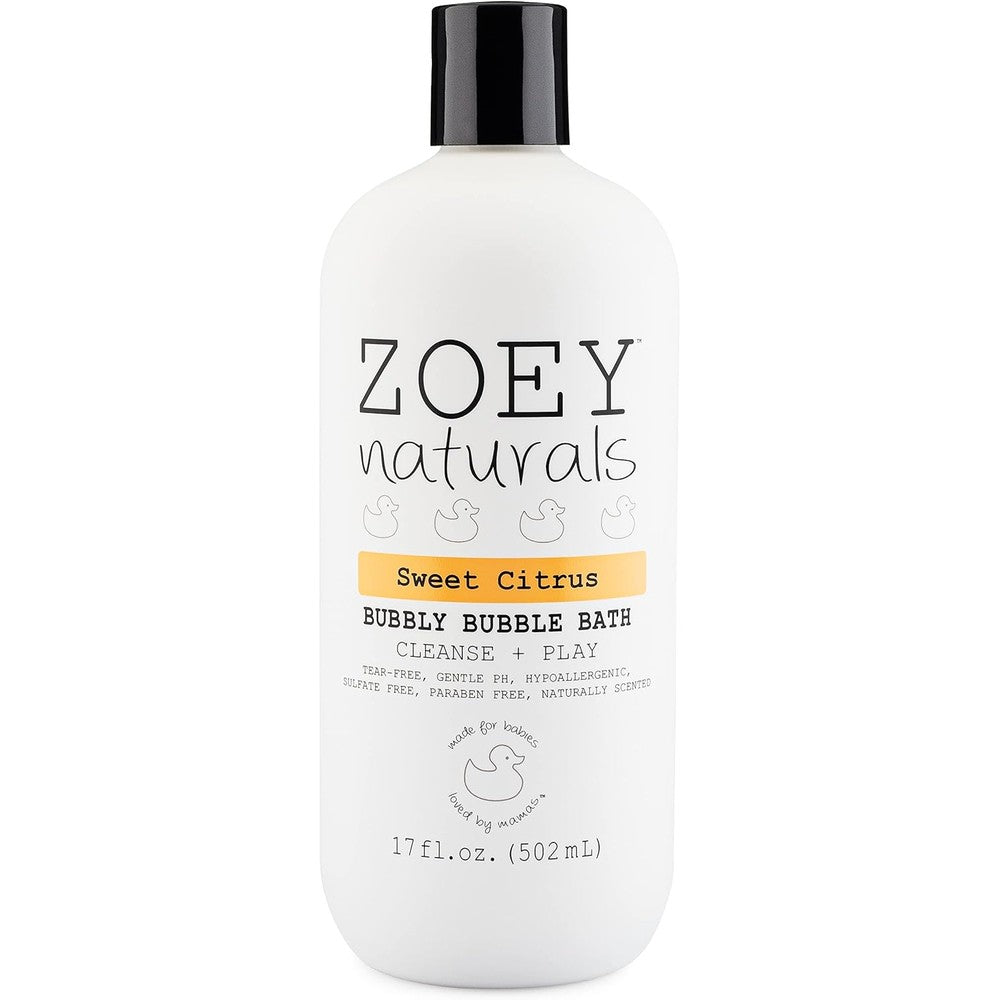 Zoey Naturals Sweet Citrus Bubble Bath front view bottle