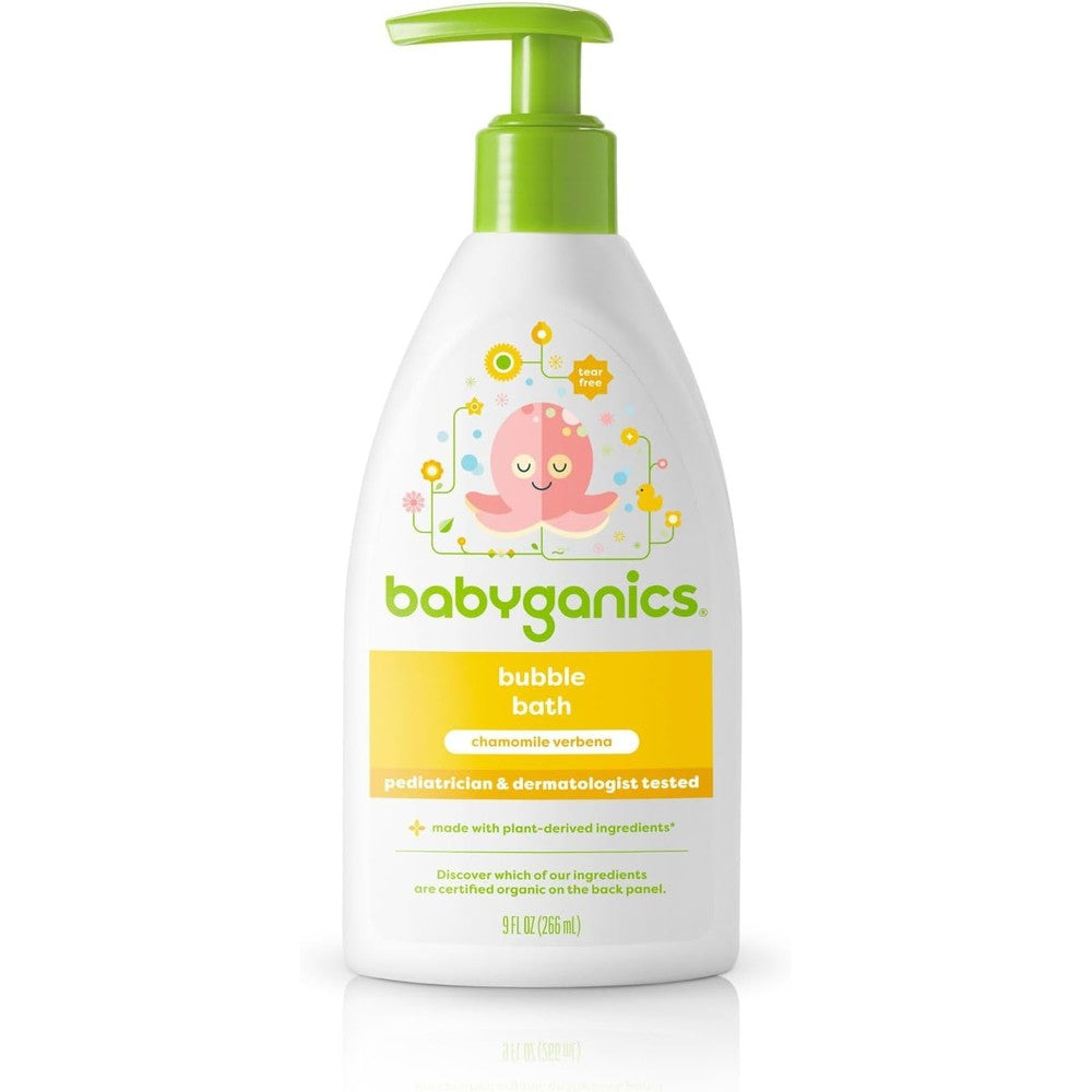 Babyganics Bubble Bath Chamomile Verbena 266 Milliliters bottle front view