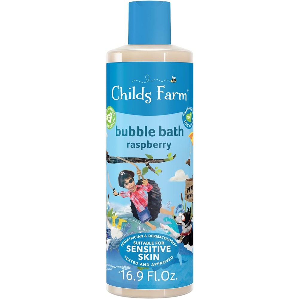 Childs Farm Kids Bubble Bath Organic Raspberry front view bottle