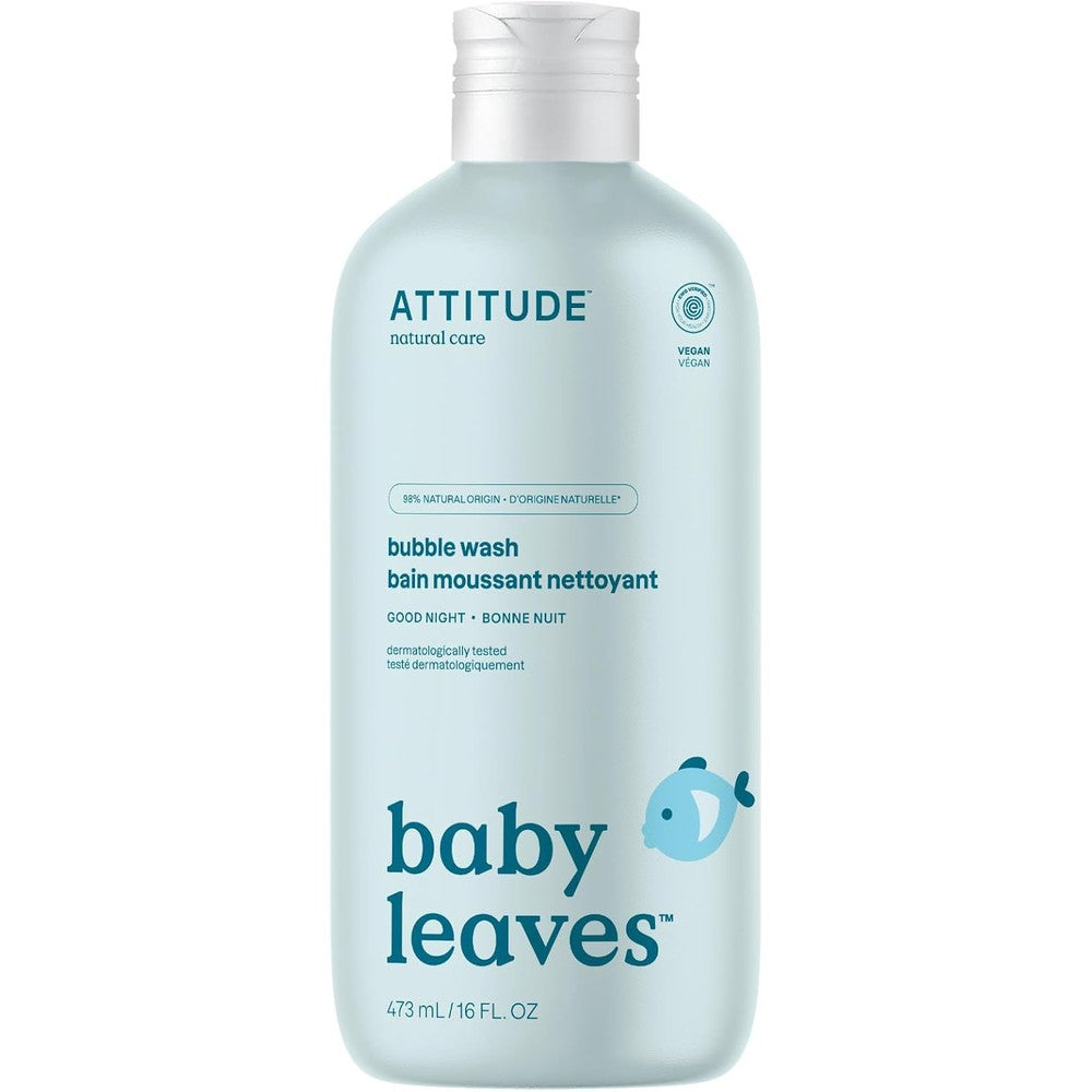 Attitude Baby Leaves Good Night Bubble Body Wash front view