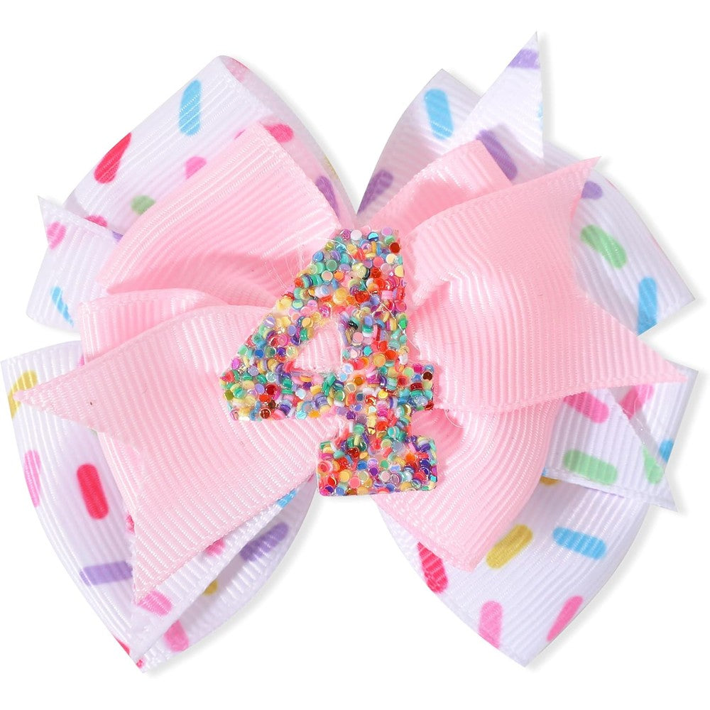 Jissoo pink sprinkle hair bow with colorful confetti and sequin details & christmas clips for hair
