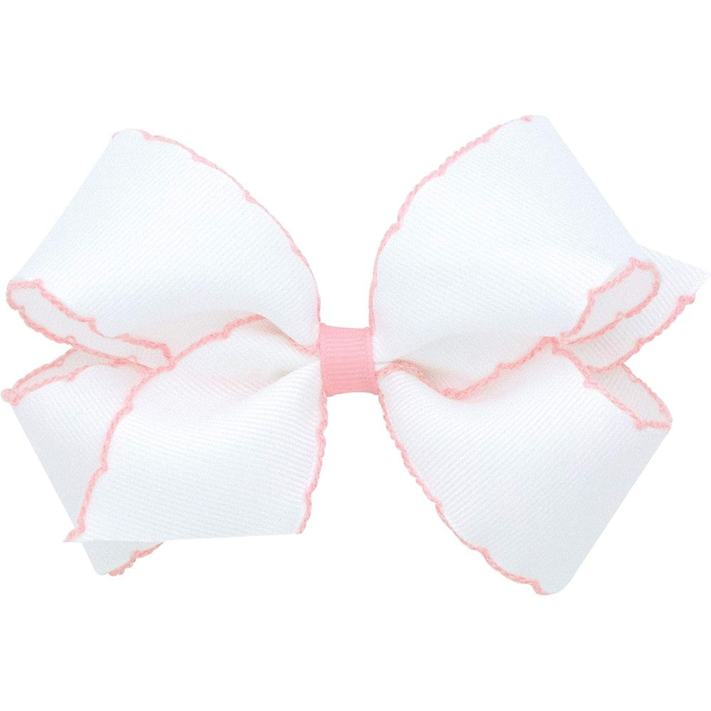 Wee Ones Classic Grosgrain Moonstitch hair bow front view