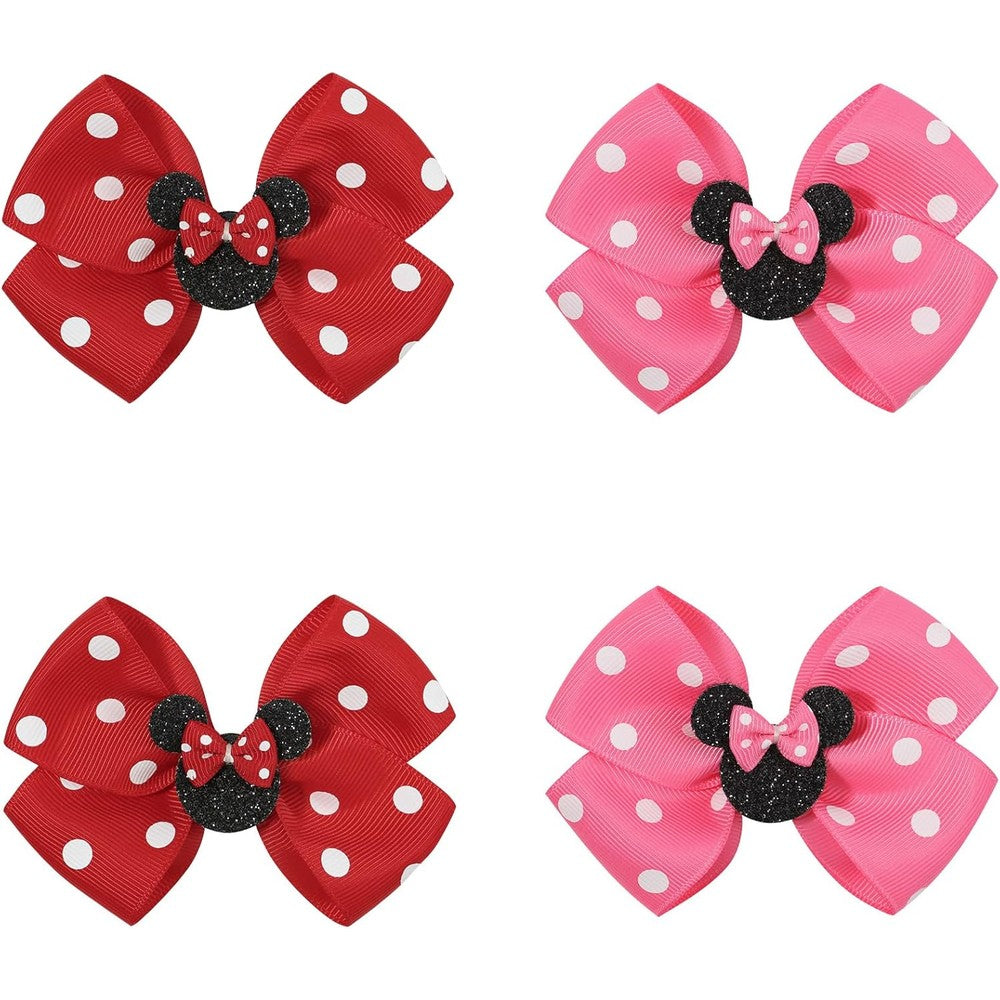 Furutonhe Ayesha mouse ears hair bow clips set front view