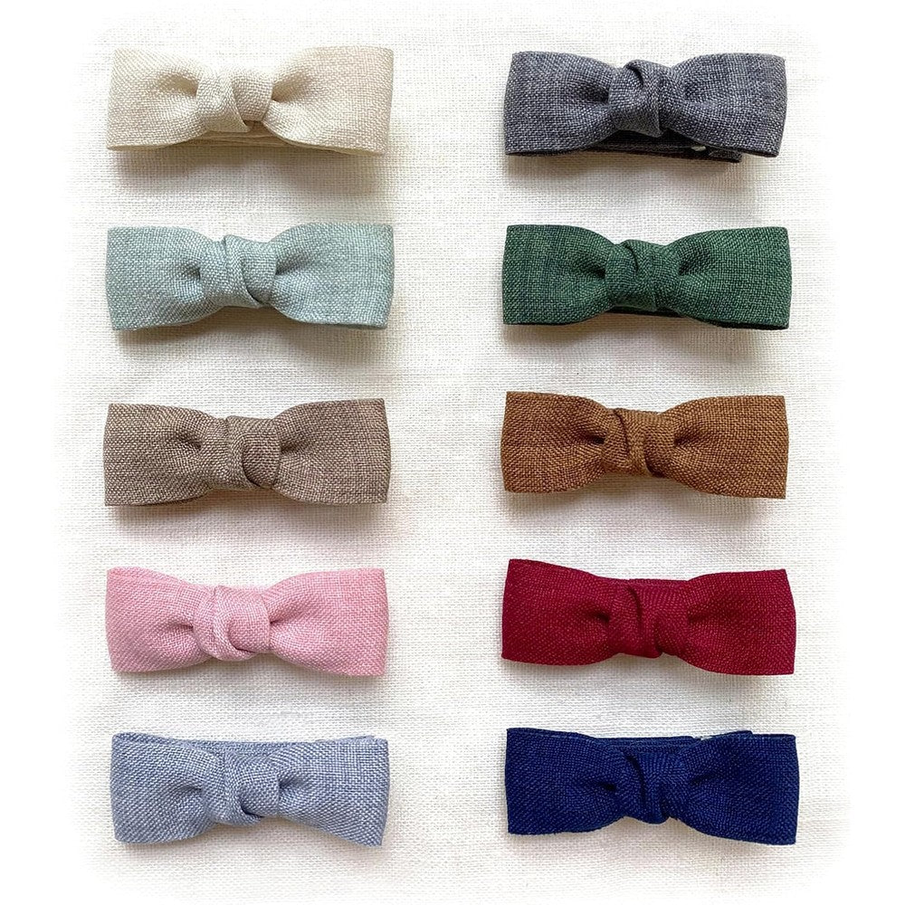 Cherssy tiny baby hair bow clips front view