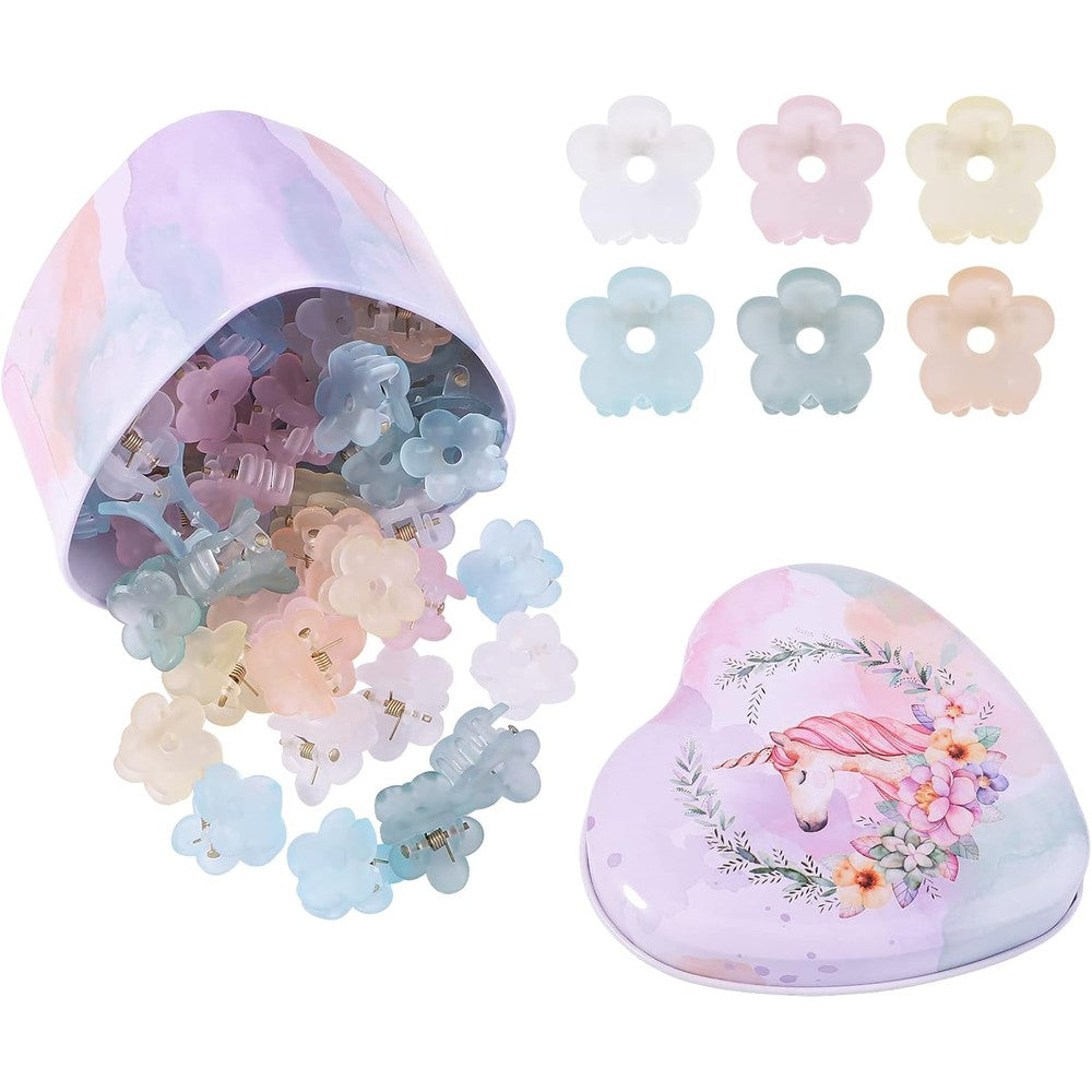 Choicbaby mini flower hair claw clips front view set