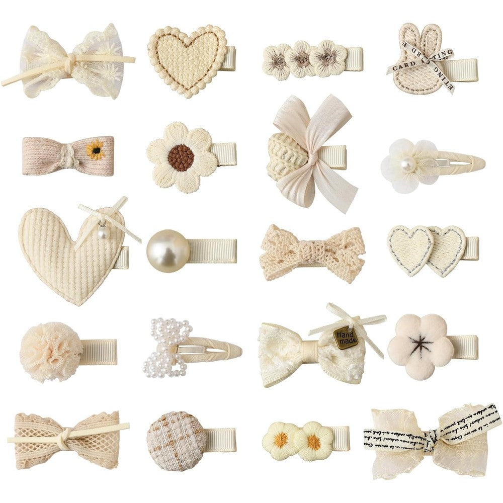 Panpinmama toddler hair clips and bows 20 piece set front view