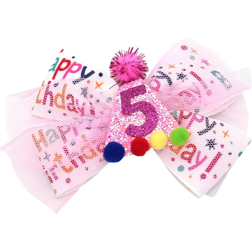 Yonhtutu Birthday Hair Bow front view with ice cream theme