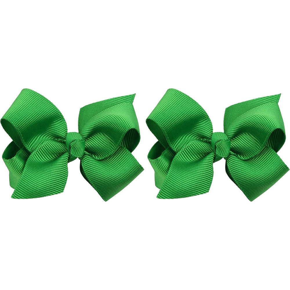 Zoonai green boutique hair bows for girls front view