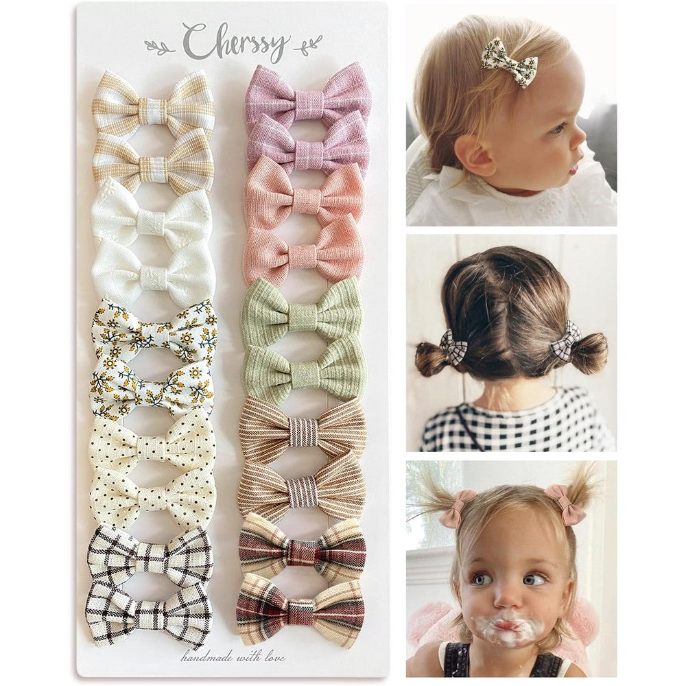 Cherssy boutique baby girl hair bow clips front view