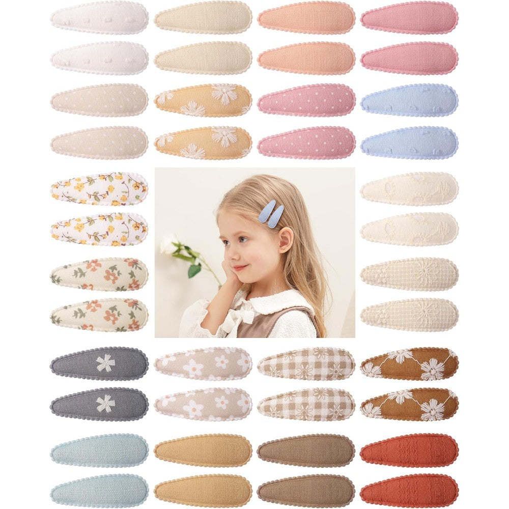 Doboi floral baby hair clips 40 piece set front view