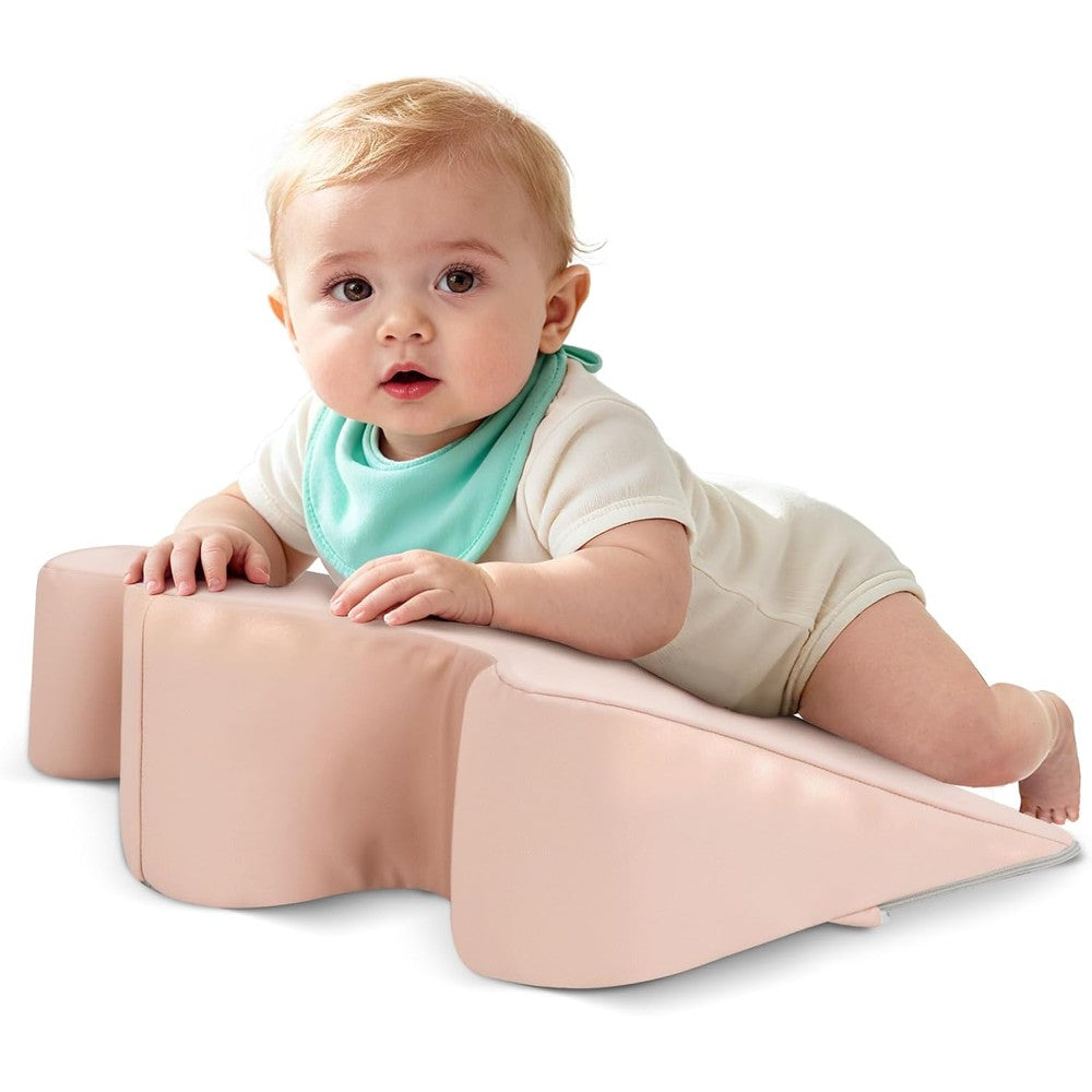 Ekepe pink tummy time prop and nursing reflux pillow front view
