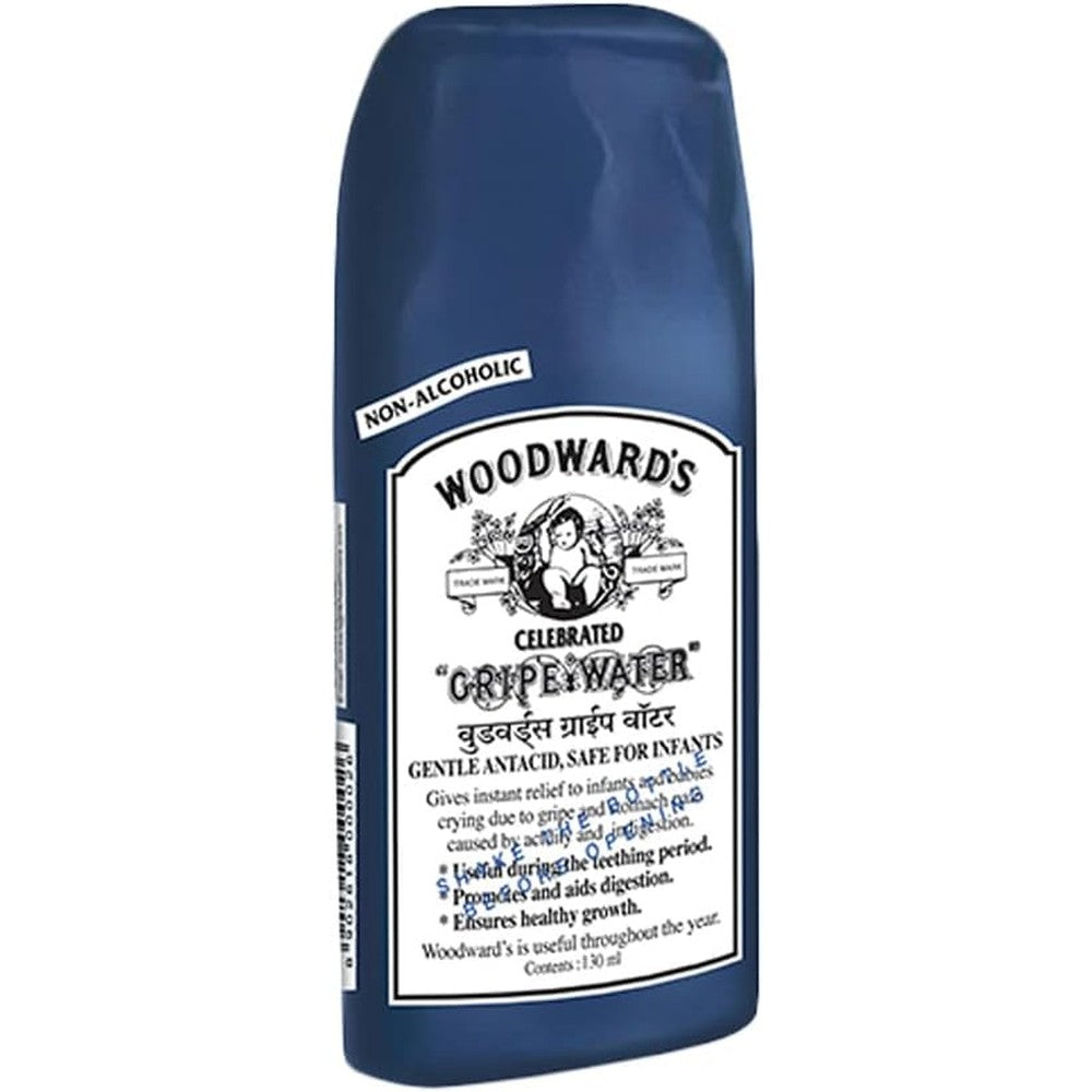 Woodward's Gripe Water 130ml bottle front view for infant colic relief