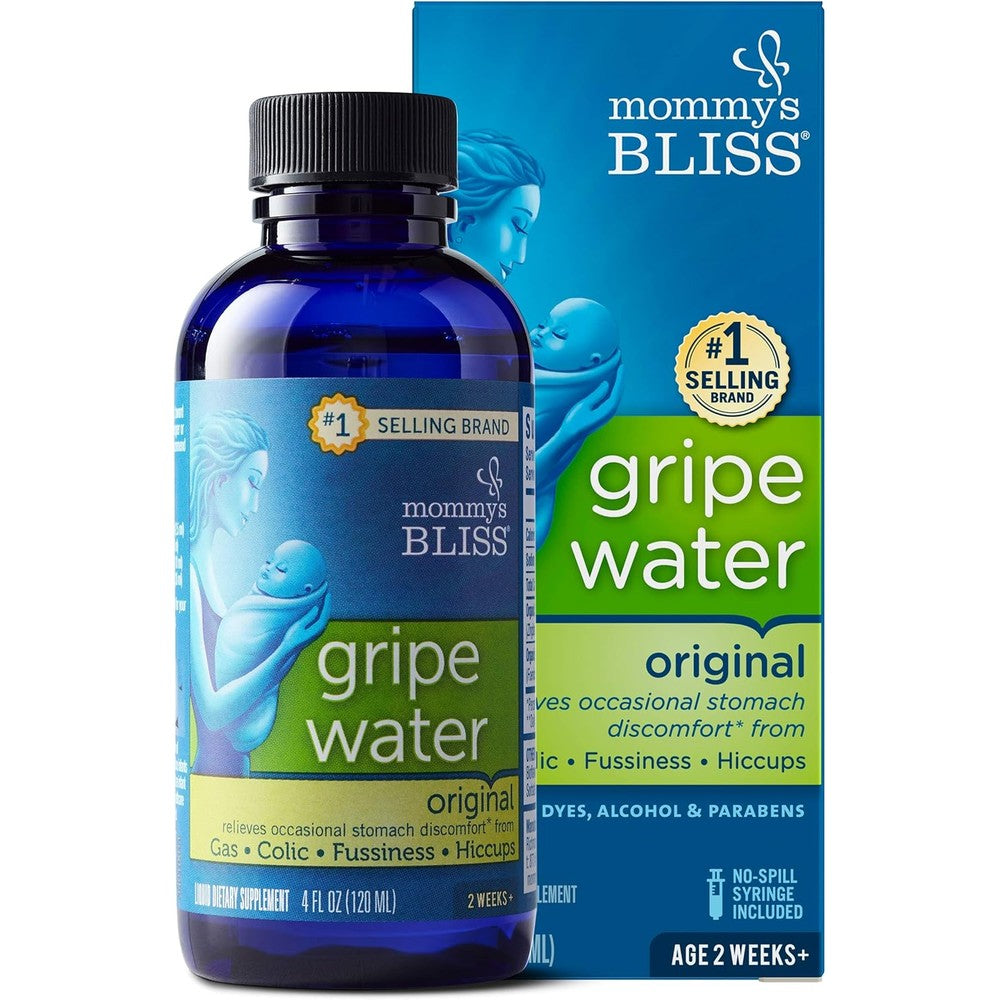 Mommy's Bliss Gripe Water original liquid bottle 4 ounce front view