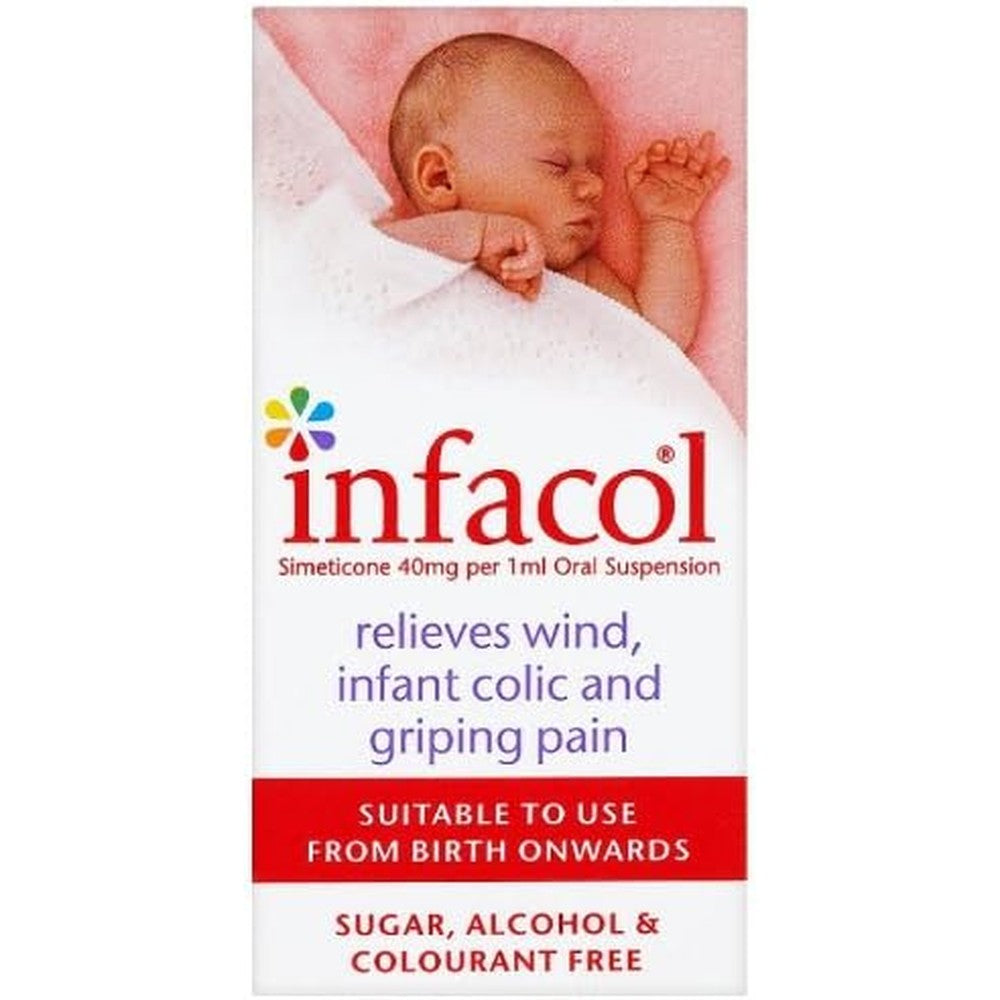 Infacol Colic Relief Drops 50ml Pack of 2 front view showing medical packaging for infant gas relief.