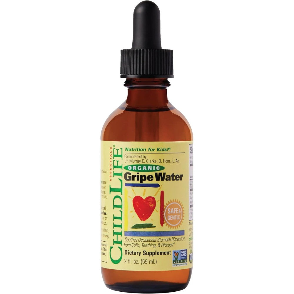 ChildLife Essentials Organic Gripe Water bottle front view for newborn colic relief