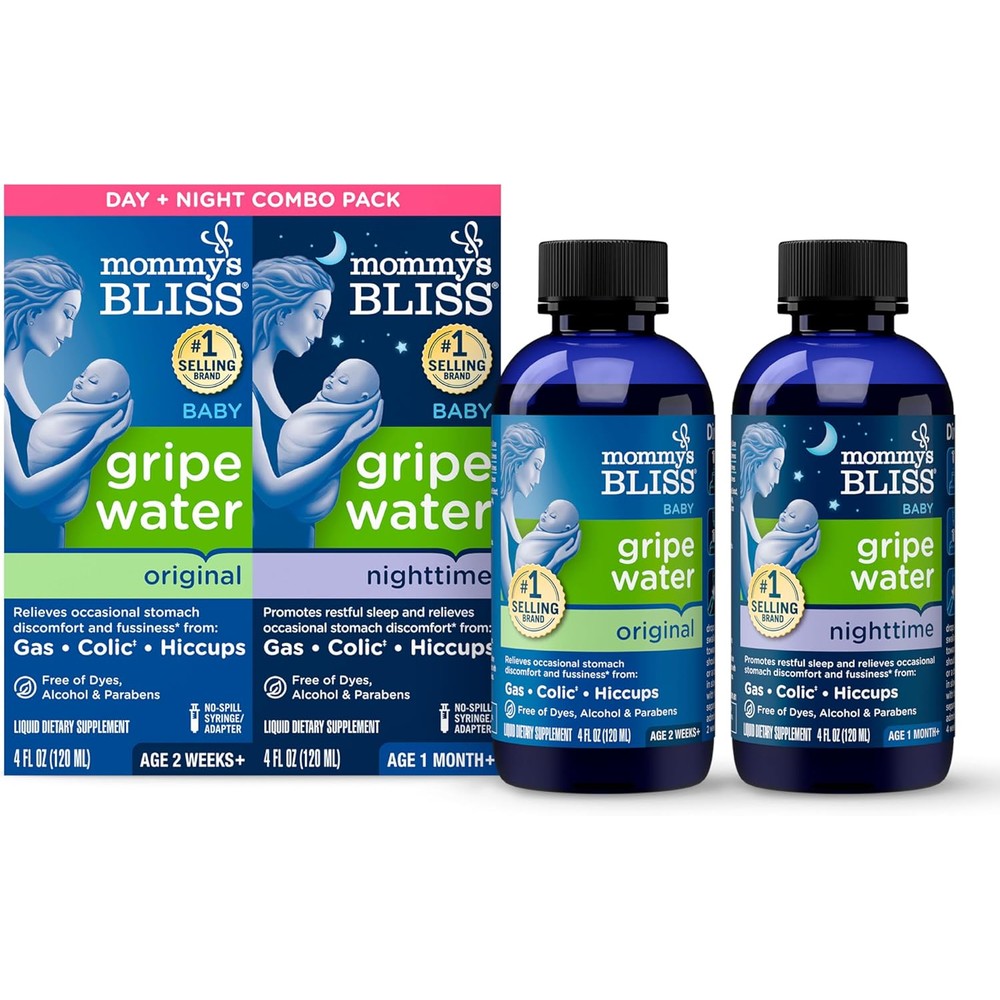 Mommy's Bliss Gripe Water Day and Night Combo pack for infant gas and colic