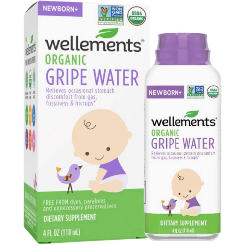 Wellements Organic Gripe Water bottle front view