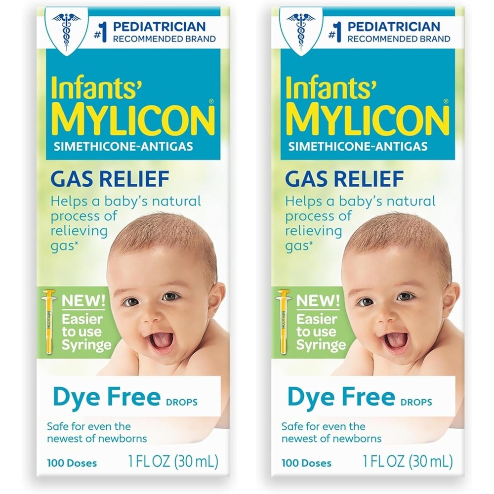 Mylicon Infants Gas Relief Drops Dye Free front view bottle and packaging