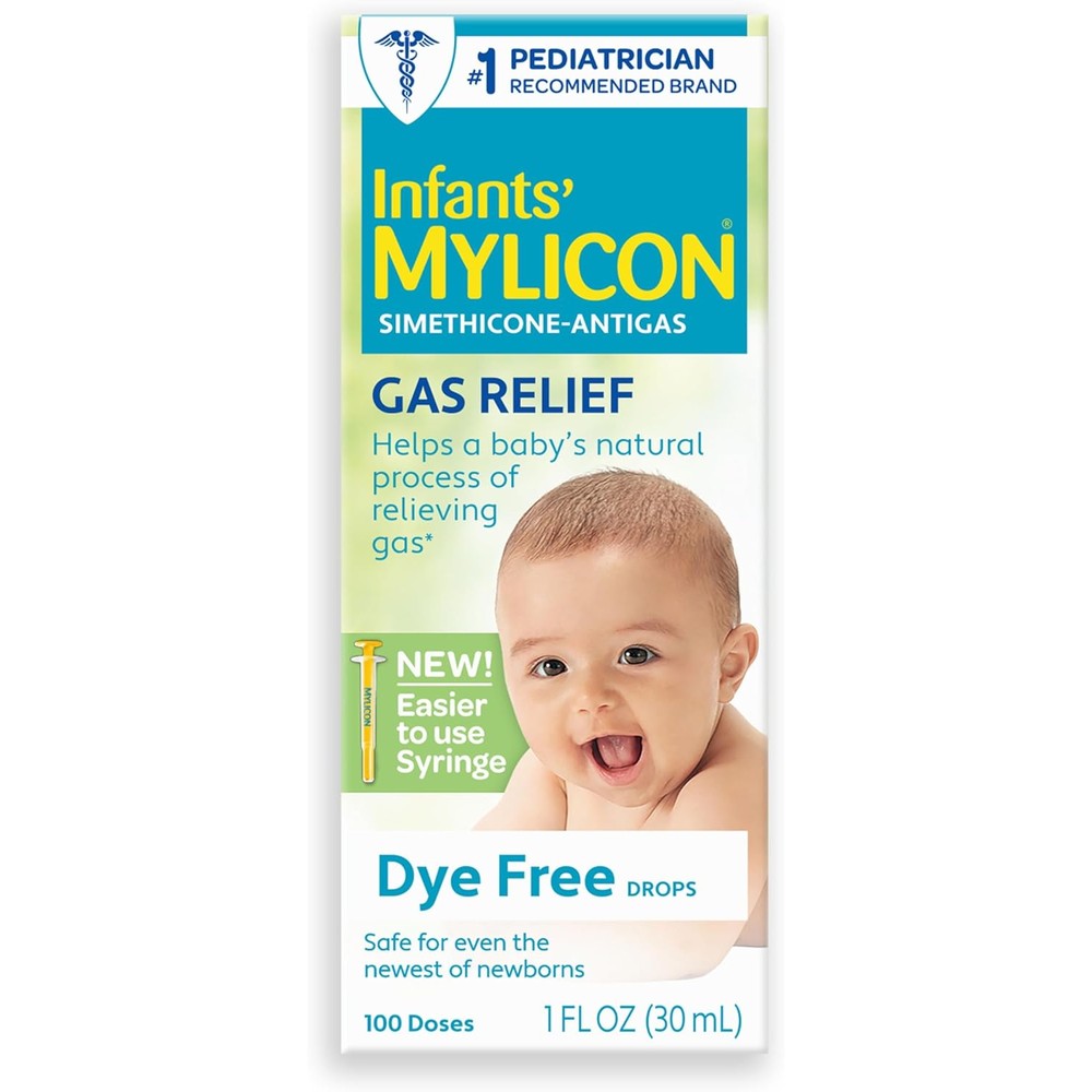 Mylicon Infants Gas Relief Drops Dye Free front view packaging